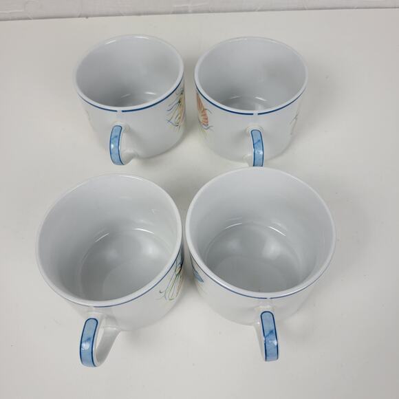 National Wildlife Federation Coffee Mugs White Beach Seashells Set of 4 Cups - Picture 7 of 16